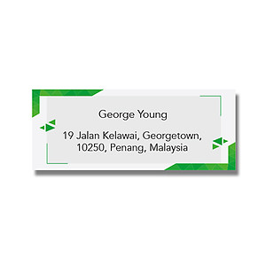 Address Label - Green & White