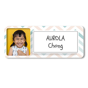 Medium Photo Name Label - Zig Zags