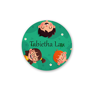 Round Name Label - Friends