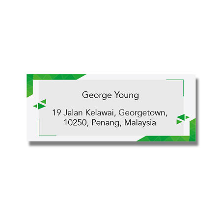 Address Label - Green & White